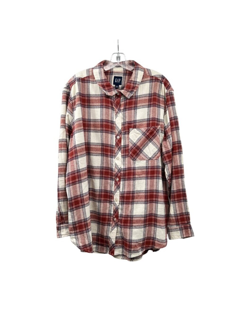 Gap Men's Plaid Button Up Flannel Shirt Burnt Orange/Multi Size XXL